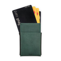 Thumbnail for Mini Karten Portemonnaie in der Farbe Agave-Dunkelgrün| Vorderansicht - feuil wallets | accessories