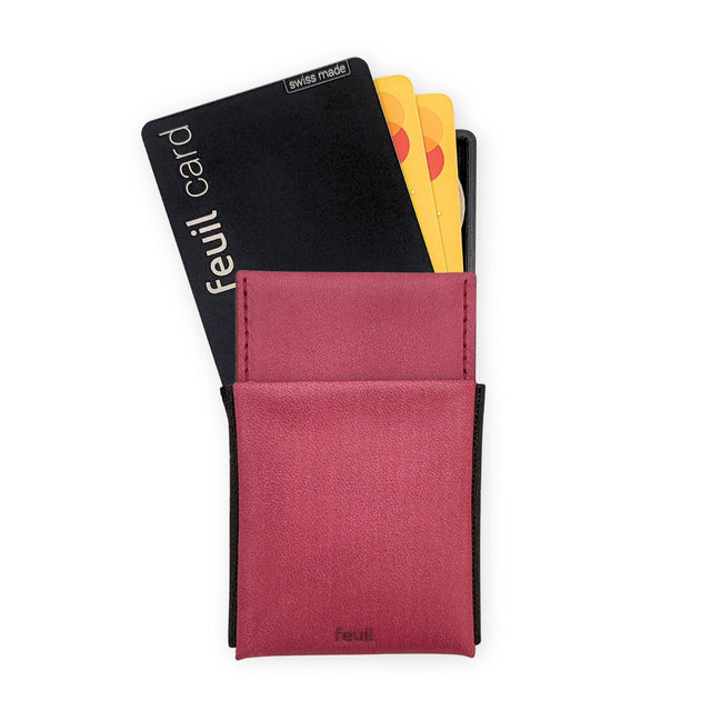 Damen Portemonnaie in der Farbe Lampone Himbeer swiss made. Vorderansicht - feuil wallets | accessories