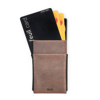 Thumbnail for Slim Wallet in der Farbe Piombo Dunkelbraun | Vorderansicht - feuil wallets | accessories