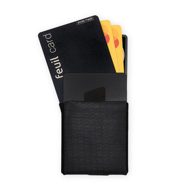 Slim Wallet ULTRALIGHT in der Farbe Schwarz | Vorderansicht - feuil wallets | accessories