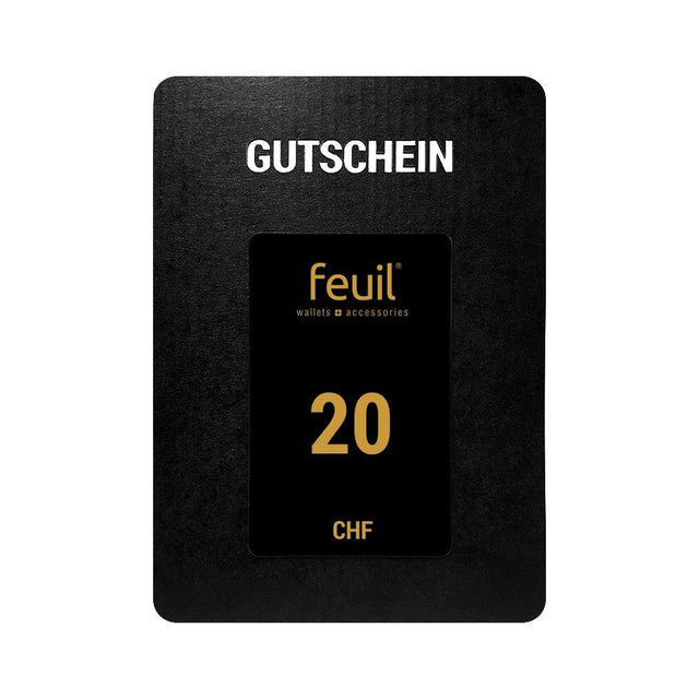 Geschenkidee Gutschein  Karte | Wertgutschein 20CHF feuil wallets accessories